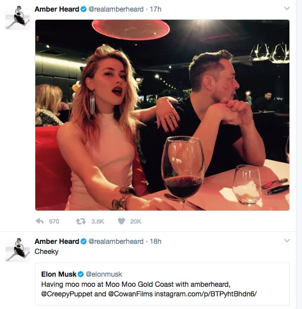 Social Media presence of A,mber Heard